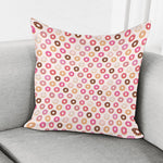 Pastel Donut Pattern Print Pillow Cover