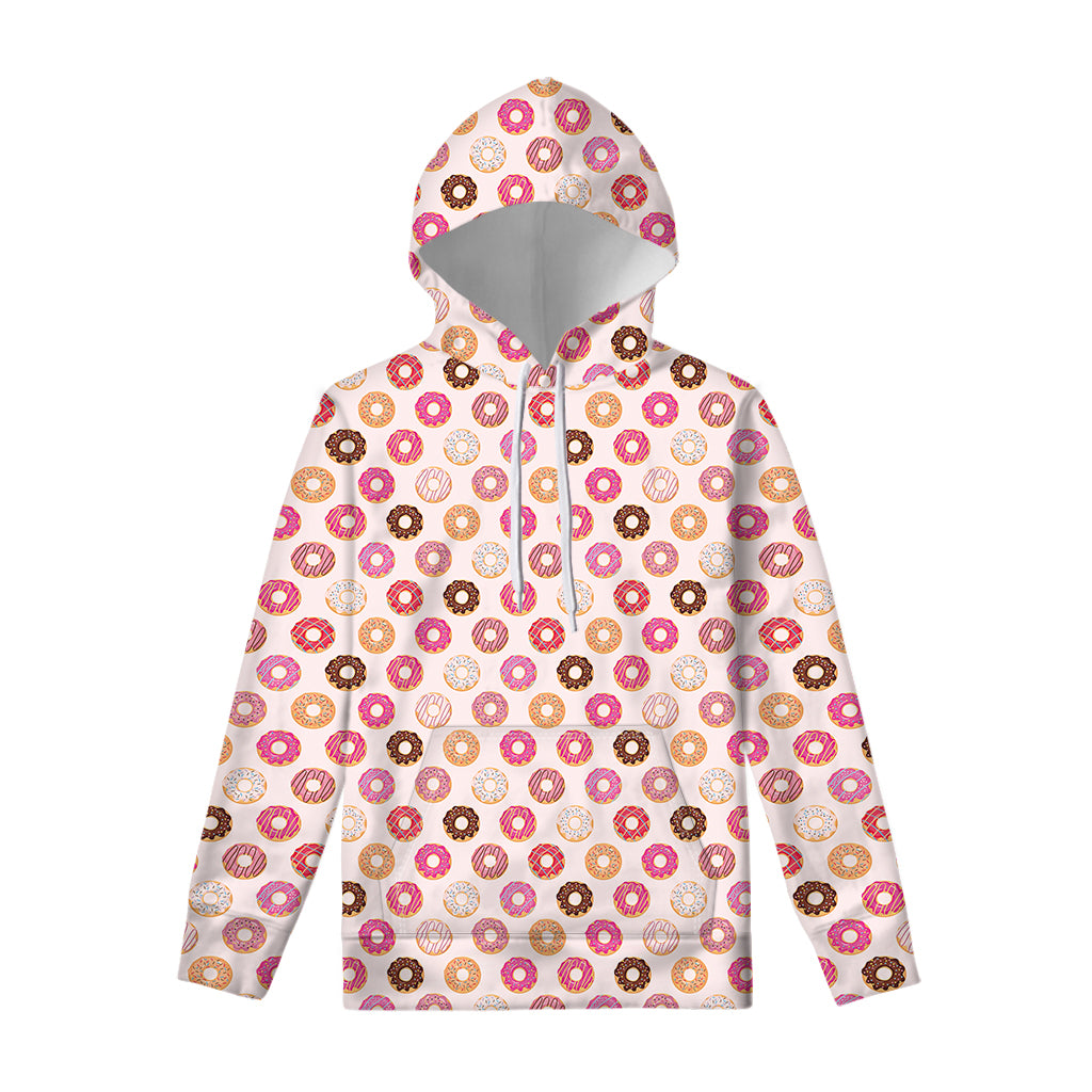 Pastel Donut Pattern Print Pullover Hoodie