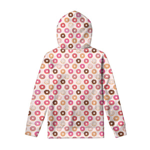 Pastel Donut Pattern Print Pullover Hoodie