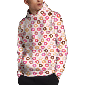 Pastel Donut Pattern Print Pullover Hoodie