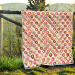 Pastel Donut Pattern Print Quilt