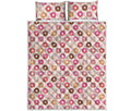 Pastel Donut Pattern Print Quilt Bed Set