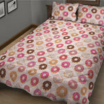 Pastel Donut Pattern Print Quilt Bed Set