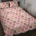 Pastel Donut Pattern Print Quilt Bed Set