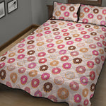 Pastel Donut Pattern Print Quilt Bed Set