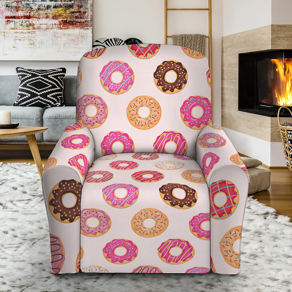 Pastel Donut Pattern Print Recliner Slipcover