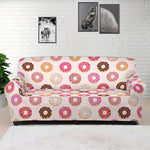 Pastel Donut Pattern Print Sofa Cover