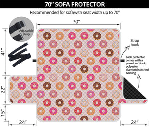 Pastel Donut Pattern Print Sofa Protector