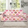 Pastel Donut Pattern Print Sofa Slipcover