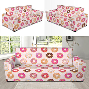 Pastel Donut Pattern Print Sofa Slipcover