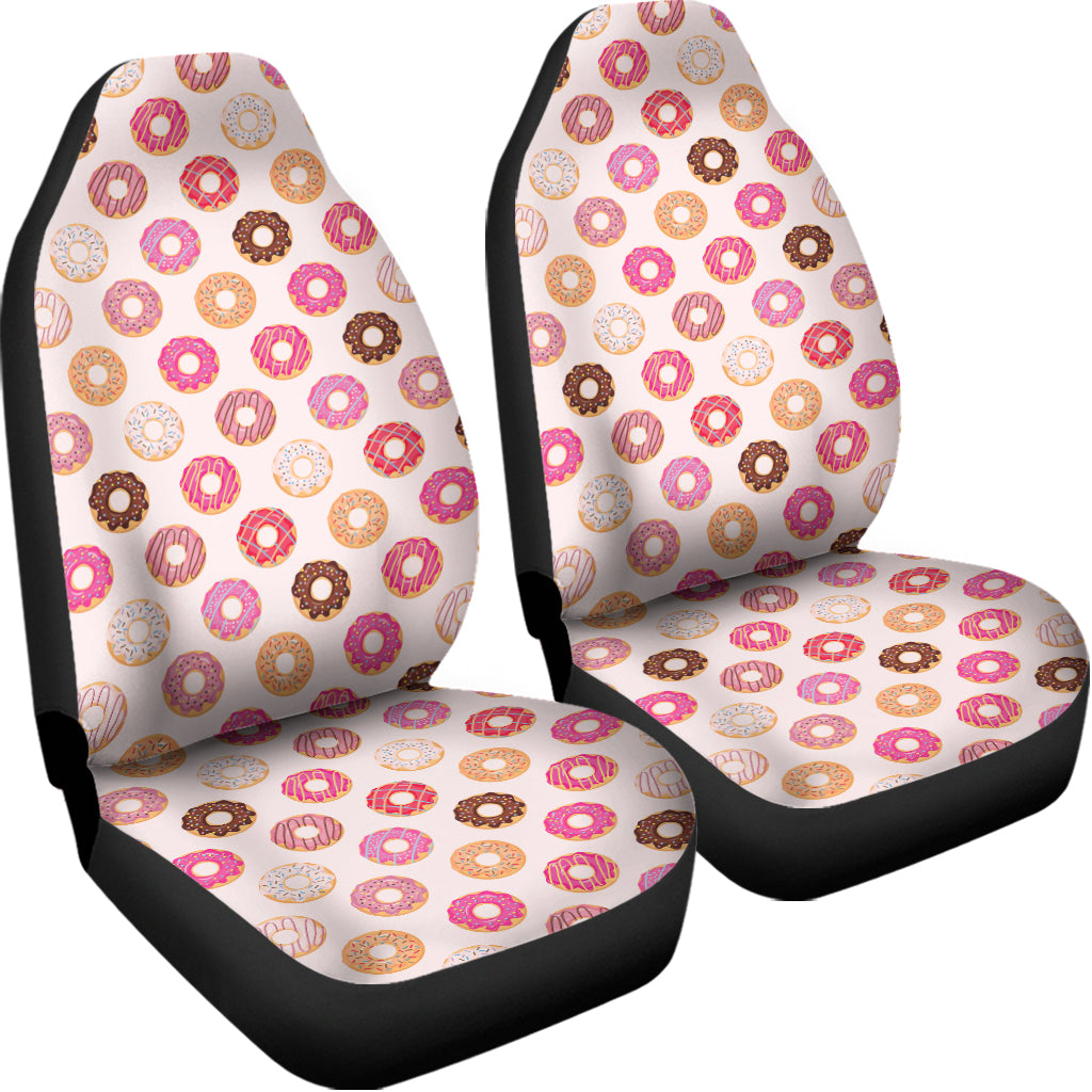 Pastel Donut Pattern Print Universal Fit Car Seat Covers