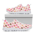 Pastel Donut Pattern Print White Running Shoes