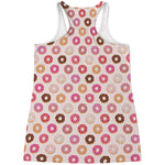 Pastel Donut Pattern Print Women's Racerback Tank Top