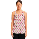 Pastel Donut Pattern Print Women's Racerback Tank Top