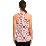 Pastel Donut Pattern Print Women's Racerback Tank Top
