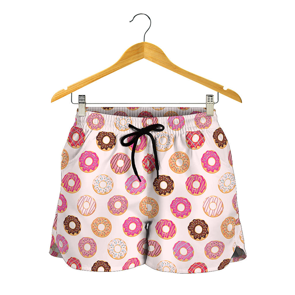 Pastel Donut Pattern Print Women's Shorts