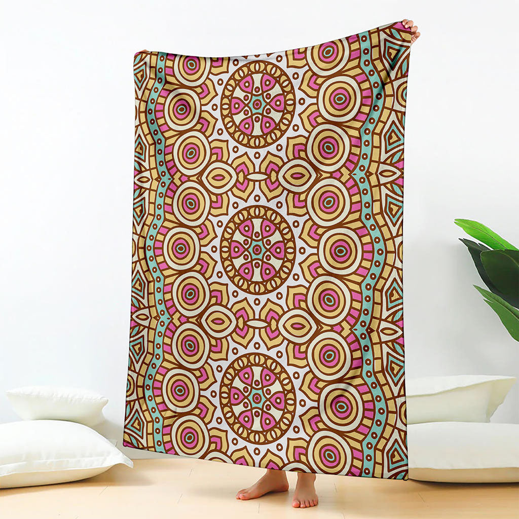 Pastel Ethnic Mandala Print Blanket