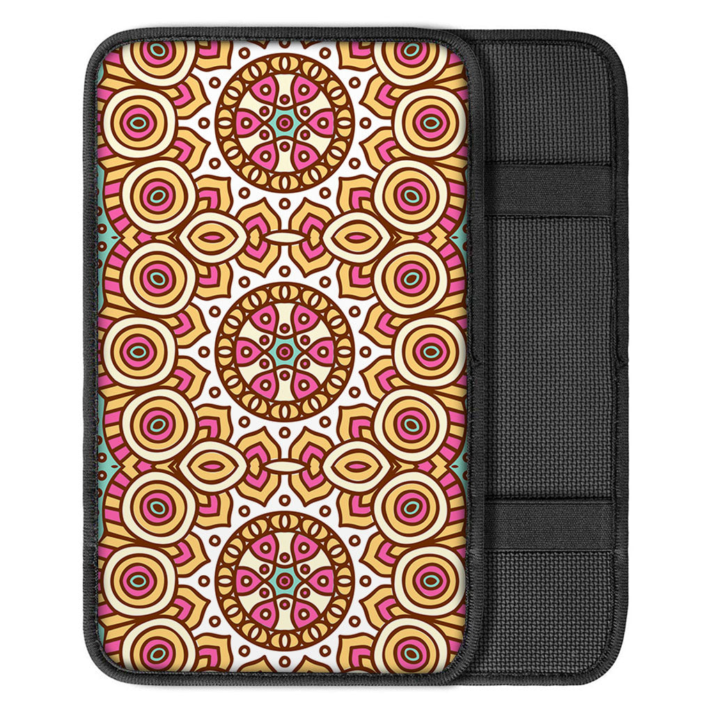 Pastel Ethnic Mandala Print Car Center Console Cover