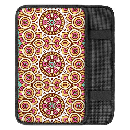 Pastel Ethnic Mandala Print Car Center Console Cover