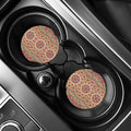 Pastel Ethnic Mandala Print Car Coasters