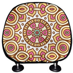 Pastel Ethnic Mandala Print Car Headrest Covers