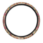Pastel Ethnic Mandala Print Car Steering Wheel Cover