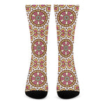 Pastel Ethnic Mandala Print Crew Socks