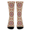 Pastel Ethnic Mandala Print Crew Socks