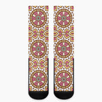 Pastel Ethnic Mandala Print Crew Socks