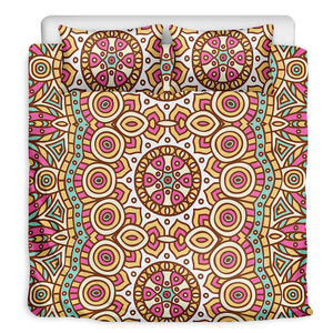 Pastel Ethnic Mandala Print Duvet Cover Bedding Set