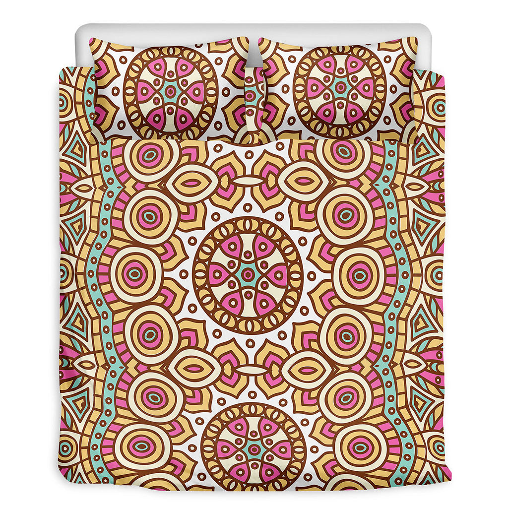 Pastel Ethnic Mandala Print Duvet Cover Bedding Set