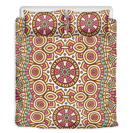 Pastel Ethnic Mandala Print Duvet Cover Bedding Set
