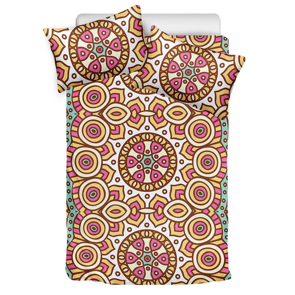 Pastel Ethnic Mandala Print Duvet Cover Bedding Set