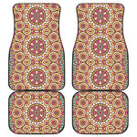 Pastel Ethnic Mandala Print Front and Back Car Floor Mats