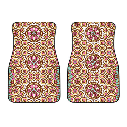 Pastel Ethnic Mandala Print Front Car Floor Mats