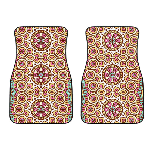Pastel Ethnic Mandala Print Front Car Floor Mats