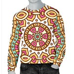 Pastel Ethnic Mandala Print Men's Crewneck Sweatshirt GearFrost