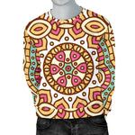 Pastel Ethnic Mandala Print Men's Crewneck Sweatshirt GearFrost