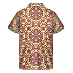 Pastel Ethnic Mandala Print Men's Short Sleeve Shirt