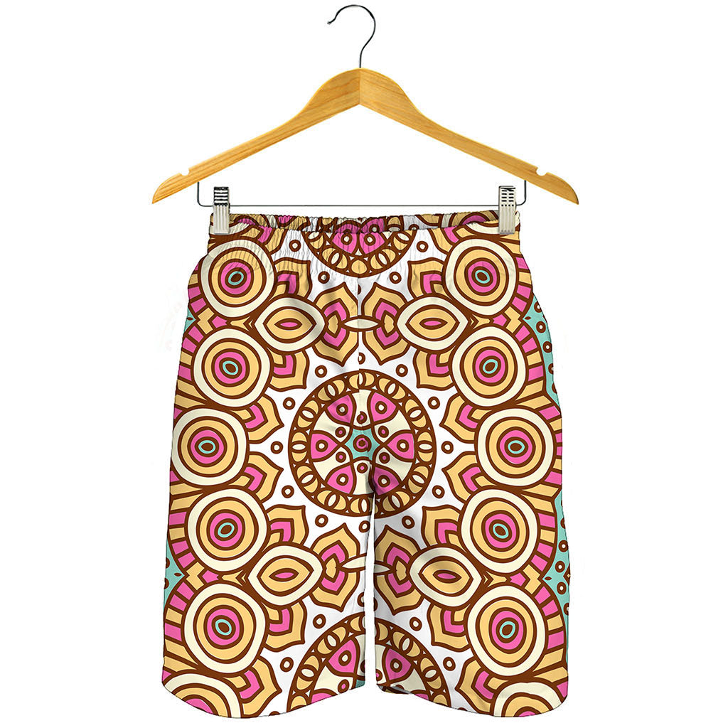 Pastel Ethnic Mandala Print Men's Shorts