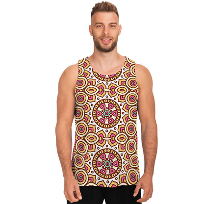 Pastel Ethnic Mandala Print Men's Tank Top