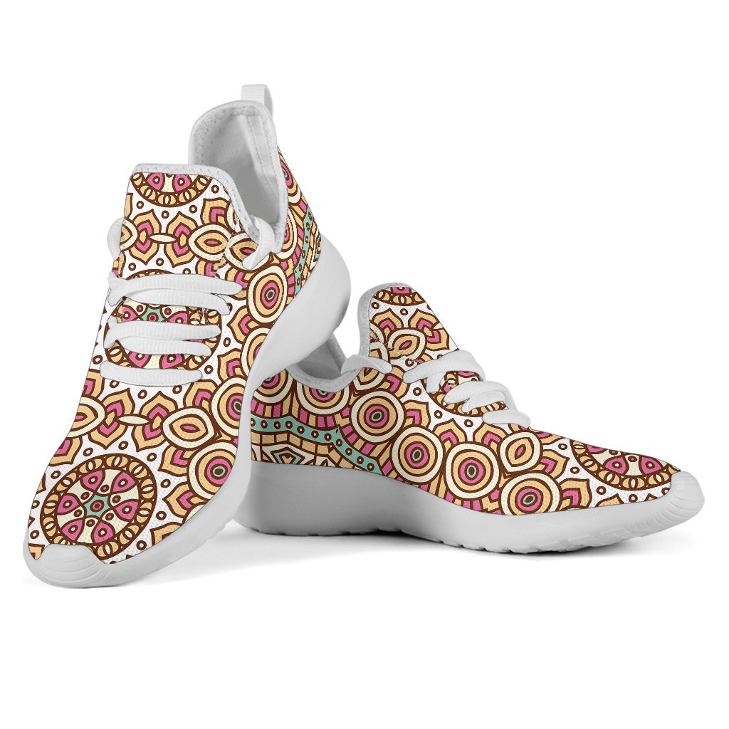 Pastel Ethnic Mandala Print Mesh Knit Shoes GearFrost