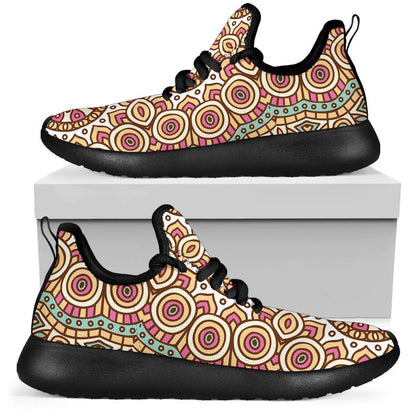 Pastel Ethnic Mandala Print Mesh Knit Shoes GearFrost