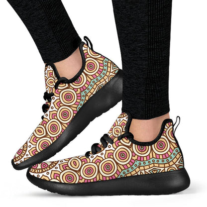 Pastel Ethnic Mandala Print Mesh Knit Shoes GearFrost