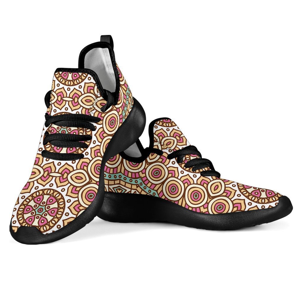 Pastel Ethnic Mandala Print Mesh Knit Shoes GearFrost