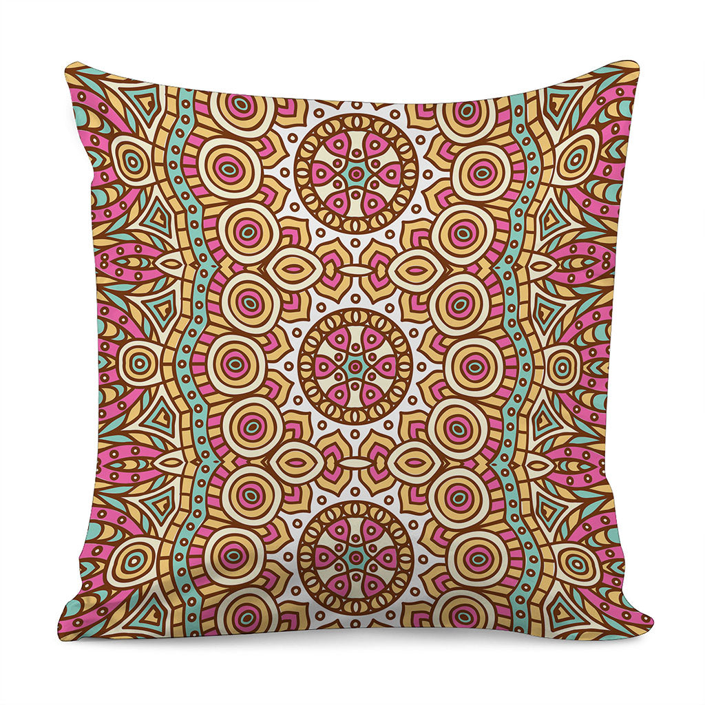 Pastel Ethnic Mandala Print Pillow Cover