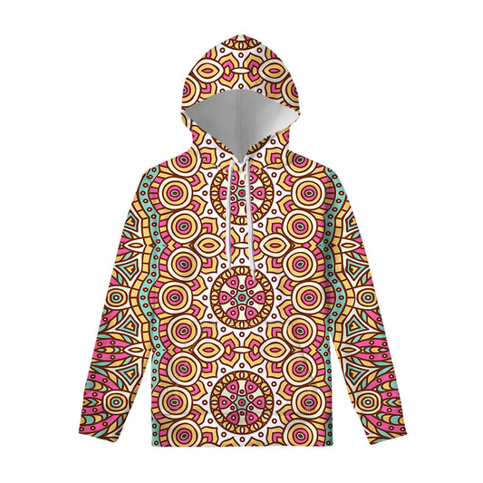 Pastel Ethnic Mandala Print Pullover Hoodie