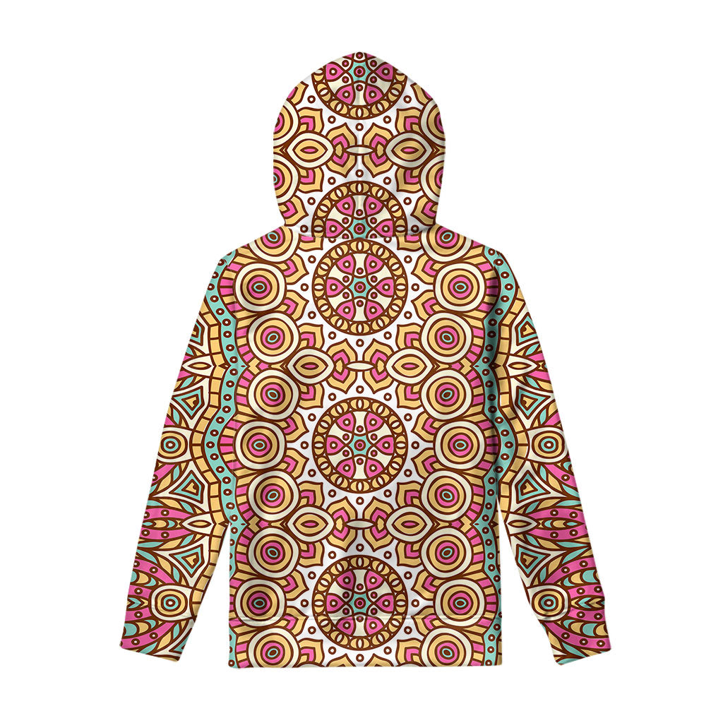 Pastel Ethnic Mandala Print Pullover Hoodie