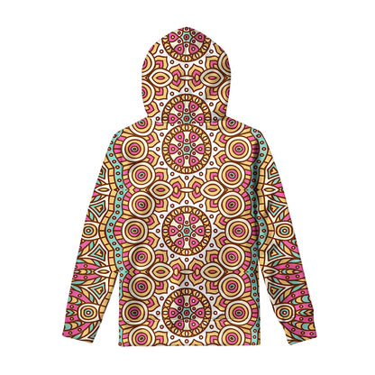 Pastel Ethnic Mandala Print Pullover Hoodie
