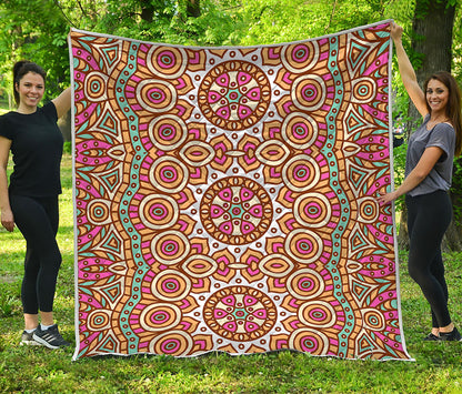 Pastel Ethnic Mandala Print Quilt